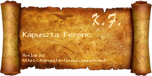 Kapuszta Ferenc névjegykártya